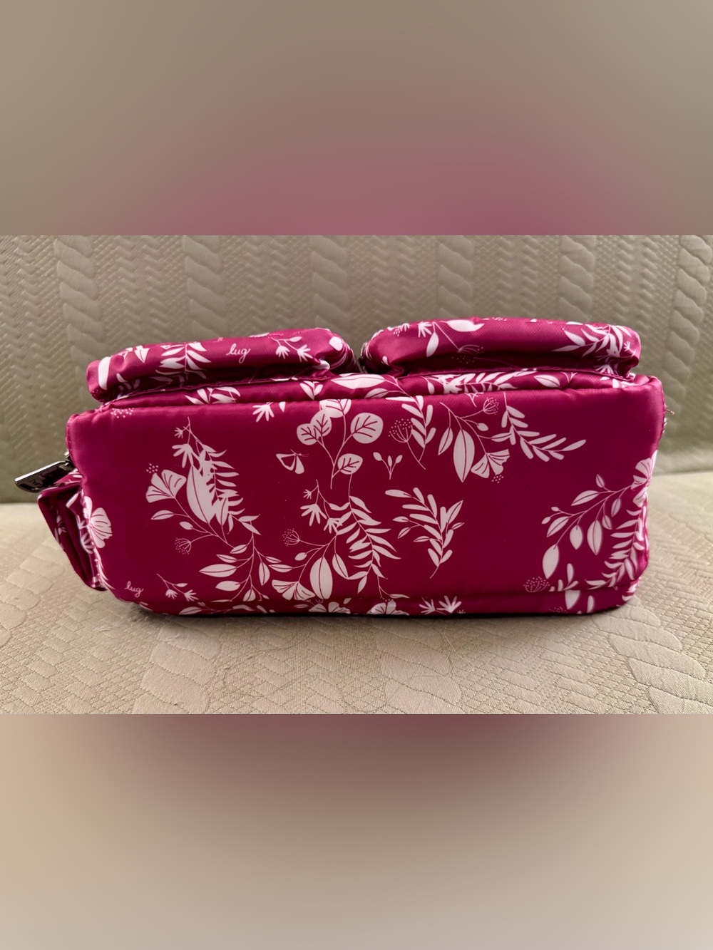 Lug Rider Crossbody w/Top Handle Bag Flourish Berry EUC - Picture 5 of 16
